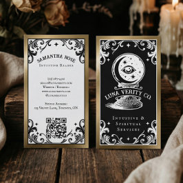 Gothic Mystic Holistic Spiritual Crystal Ball Gold Visitekaartje