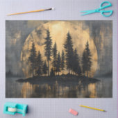 Gothic Mystic Pine Moonlight Night Decoupage Tissuepapier (Craft)