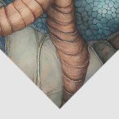 Gothic Mythological Nymph Fantasy Dragon & Girl Tissuepapier (Detail)