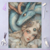 Gothic Mythological Nymph Fantasy Dragon & Girl Tissuepapier (Craft)