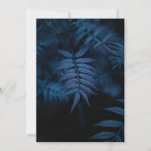 Gothic Navy Blue Wedding Dark Leaves Handfasting Kaart (Achterkant)