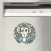 GOTHIC NEPTUNE'S MERMAID PARAMOUR, MAGNET Round (Insitu (Vaatwasser))