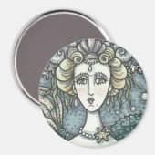 GOTHIC NEPTUNE'S MERMAID PARAMOUR, MAGNET Round (Voorkant / Achterkant)