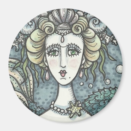 GOTHIC NEPTUNE'S MERMAID PARAMOUR, MAGNET Round (Voorkant)