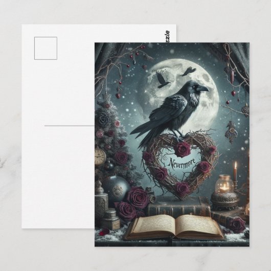 Gothic Nevermore Raven Briefkaart (Voorkant / Achterkant)