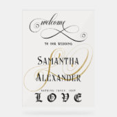Gothic Niets Fancy Alleen liefde bruiloft welkom Acryl Bord (Voorkant)