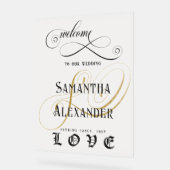 Gothic Niets Fancy Alleen liefde bruiloft welkom Acryl Bord (Hoek)