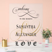 Gothic Niets Fancy Alleen liefde bruiloft welkom Acryl Bord (Huwelijk)