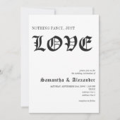 Gothic Niets Fancy Gewoon Liefde QR Code Bruiloft Kaart (Voorkant)