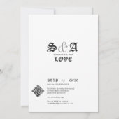 Gothic Niets Fancy Gewoon Liefde QR Code Bruiloft Kaart (Achterkant)