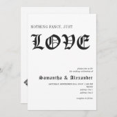 Gothic Niets Fancy Gewoon Liefde QR Code Bruiloft Kaart (Voorkant / Achterkant)