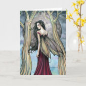Gothic Night Fairy Kaart, Notecard Kaart (Gele Bloem)