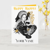 Gothic Night Owl and woman Kaart (Gele Bloem)