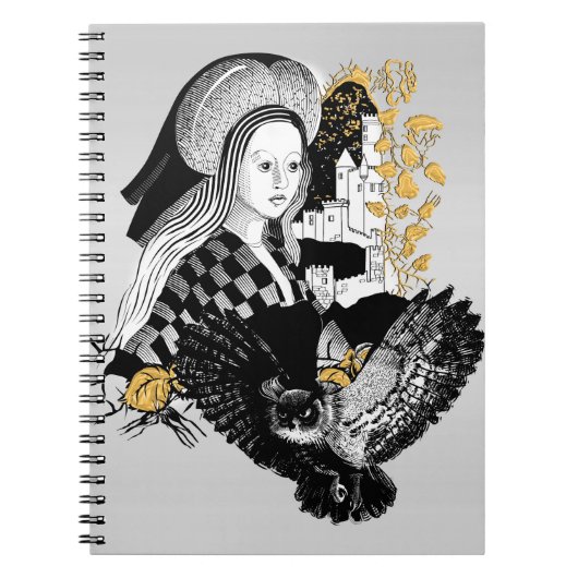 Gothic Night Owl and woman Notitieboek (Voorkant)
