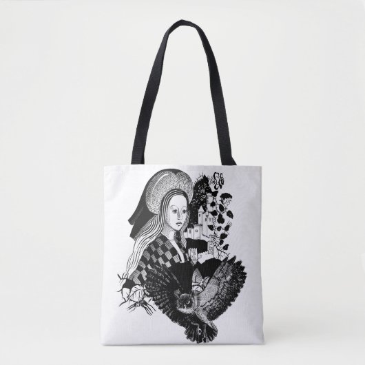 Gothic Night Owl and woman Tote Bag (Voorkant)