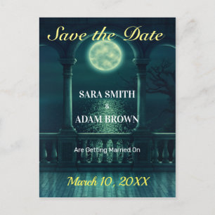 Gothic Night Save the Date Moon Silver Zee Aankondigingskaart