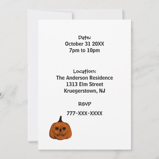 Gothic Night Sky Halloween Feestuitnodiging Kaart (Achterkant)