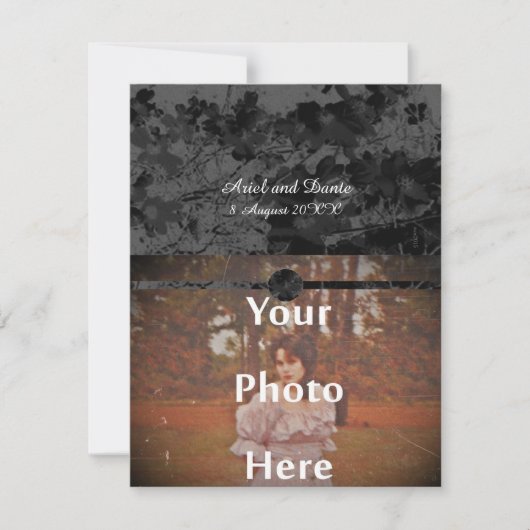 Gothic Nightfall Floral Wedding Handfasting Foto Kaart (Voorkant)