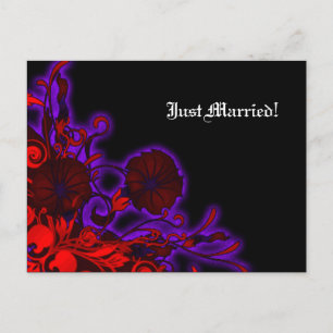 Gothic Nightshade Modern Floral Wedding Aankondigingskaart