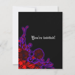 Gothic Nightshade Modern Floral Wedding Kaart