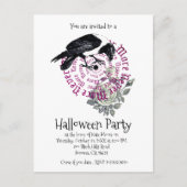 Gothic Nooit meer Raven Halloween Party Invitation Uitnodiging Briefkaart (Voorkant)