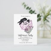 Gothic Nooit meer Raven Halloween Party Invitation Uitnodiging Briefkaart (Staand voorkant)