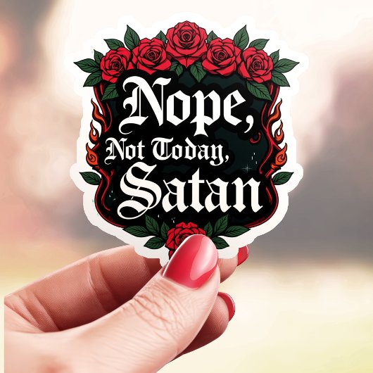 Gothic Nope, niet Satan Sticker