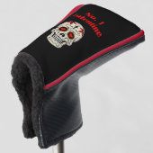 Gothic Number 1 Valentijn Heart Sugar Skull Golfheadcover (3/4 voorkant)