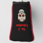 Gothic Number 1 Valentijn Heart Sugar Skull Golfheadcover (Draai 90)