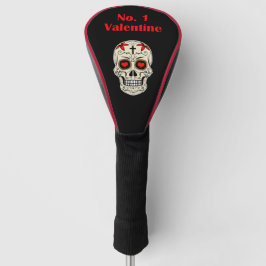 Gothic Number 1 Valentijn Heart Sugar Skull Golfheadcover