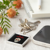 Gothic Number 1 Valentijn Heart Sugar Skull Sleutelhanger (Zijkant)