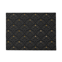 Gothic Nursery Black Roos Damask Rug Mat