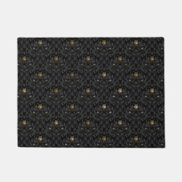 Gothic Nursery Black Roos Damask Rug Mat