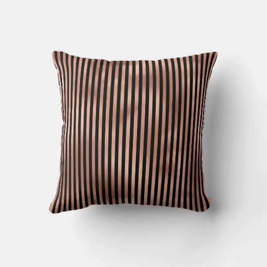 Gothic Nursery Black & Roos Gold Striped Kussen (Achterkant)
