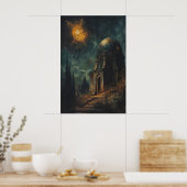 Gothic Observatory Space Printable Dark Fantasy Poster (Keuken)