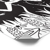 Gothic occult Witch Black White Skull Butterfly Poster (Hoek)