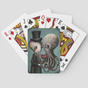 Gothic Octopus Couple Pokerkaarten