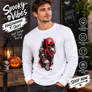 Gothic Octopus Skull T-shirt – Donkere Oceaan Horr