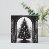 Gothic of Horror Spooky Kerstboom Horror Feestdagenkaart (Staand voorkant)
