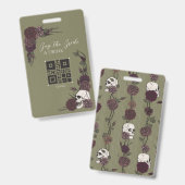 Gothic Olive Green Skull Buy the Bride a Drink Badge (Voor- en achterkant)