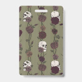 Gothic Olive Green Skull Buy the Bride a Drink Badge (Achterkant)