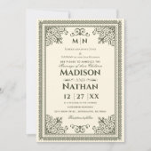  Gothic Olive Green Victoriaans Wedding Invit Kaart (Voorkant)