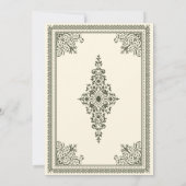  Gothic Olive Green Victoriaans Wedding Invit Kaart (Achterkant)