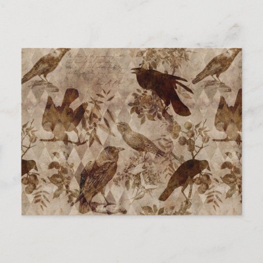  Gothic ontledingscoating Raven Briefkaart (Voorkant)