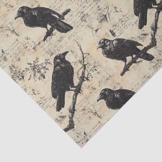  Gothic ontledingscoating Raven Tissuepapier (Detail)