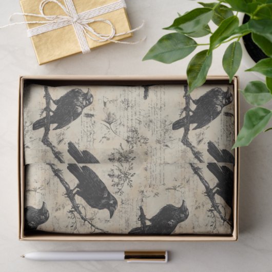  Gothic ontledingscoating Raven Tissuepapier (Geschenk)