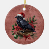 Gothic Onyx Barokke Raaf Keramisch Ornament (Voorkant)