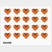 Gothic Oranje, Black Winged Heart Wedding Sticker (Vel)