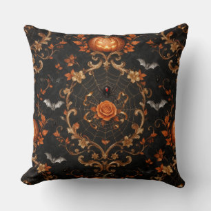 Gothic Oranje Pompoen Worp Kussen - Halloween
