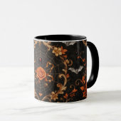 Gothic Oranje Roos Combo Mok  (Voorkant rechts)